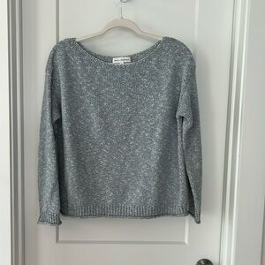 White and Warren light blue and white boatneck sweater size xs